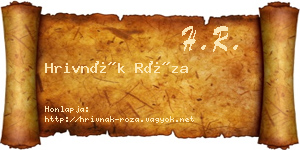 Hrivnák Róza névjegykártya